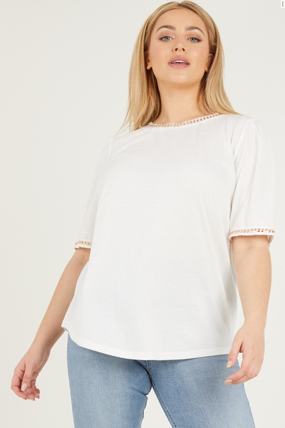 Curve White Chain T Shirt